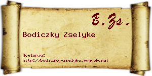 Bodiczky Zselyke névjegykártya